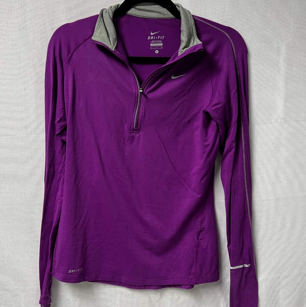 Nike DriFit half zip - purple - size small